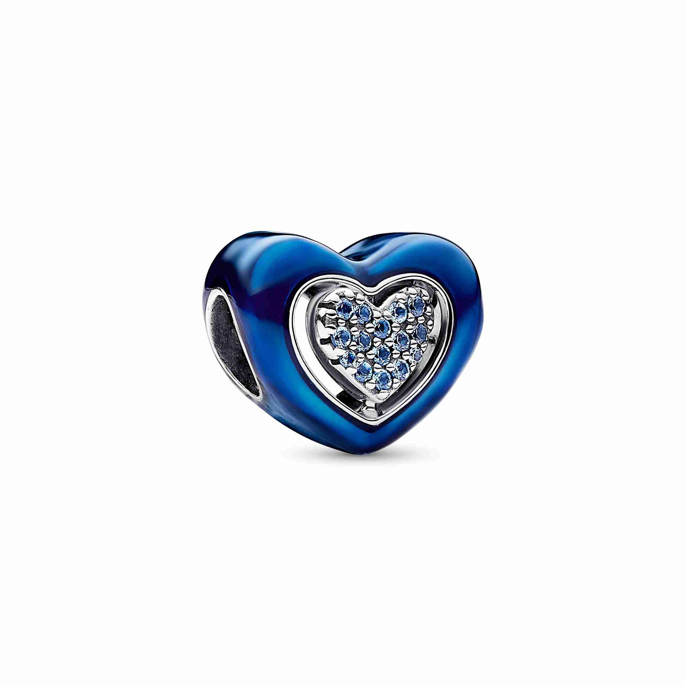 Pandora Blue Spinnable Heart Charm