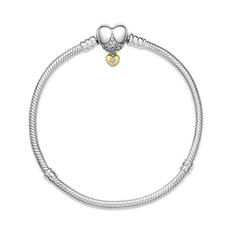 Pandora Moments Disney Heart Clasp CZ Snake Chain Bracelet image number 2