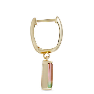 Bi-Color Tourmaline Drop Earrings in 14K Yellow Gold