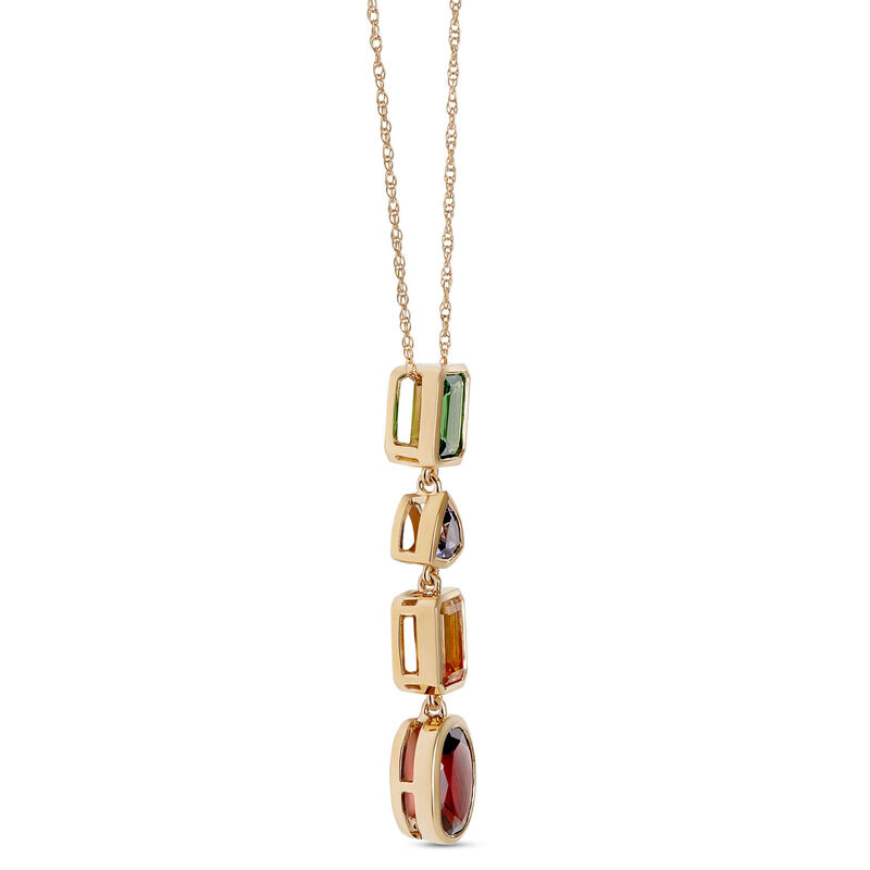 Colorful Gemstone Necklace, 14K Yellow Gold image number 1