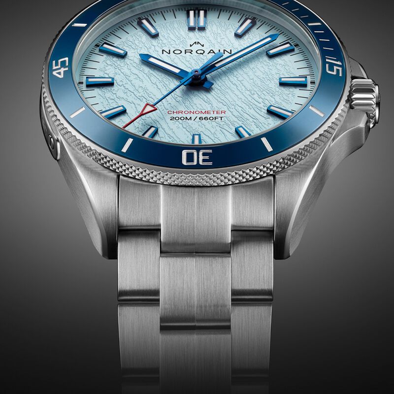 Norqain Neverest Glacier Blue Dial Stainless Steel Bracelet Watch, 40mm image number 1