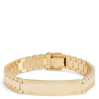 Toscano Gents 8.5-Inch Link Bracelet, 14K Yellow Gold