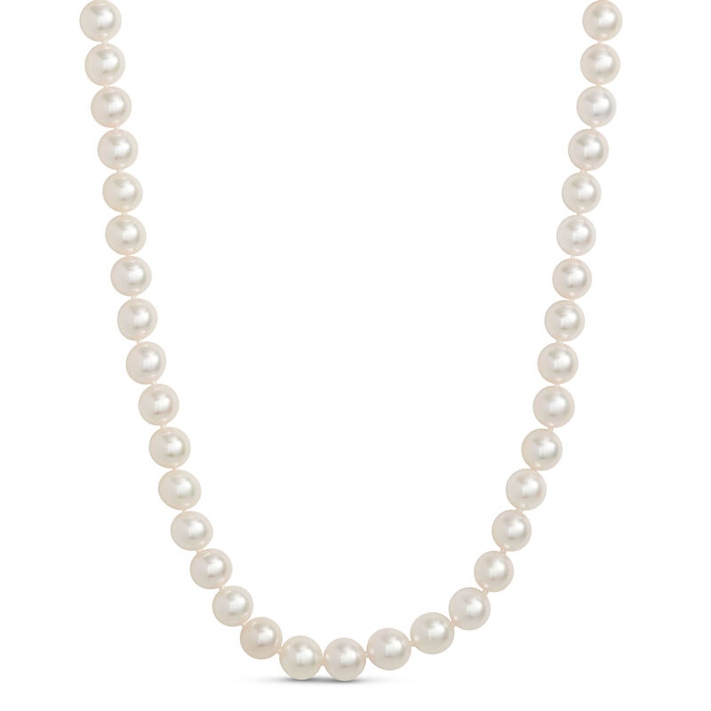 23.5-Inch Akoya Pearl Necklace, 14K White Gold image number 0