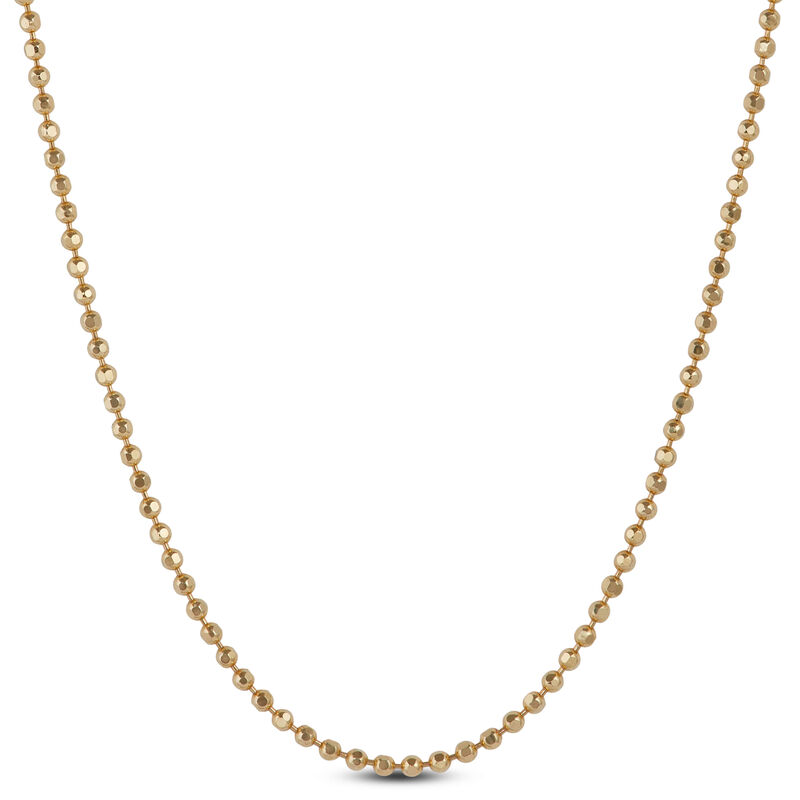 Gold Beaded Chain, 14K Yellow Gold 18" image number 0