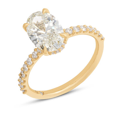 Bella Ponte Oval Diamond Engagement Ring, 14K Yellow Gold