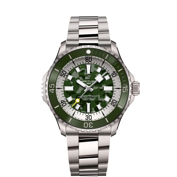 Breitling Superocean Automatic Super Diver Titanium Green Dial Watch, 46mm