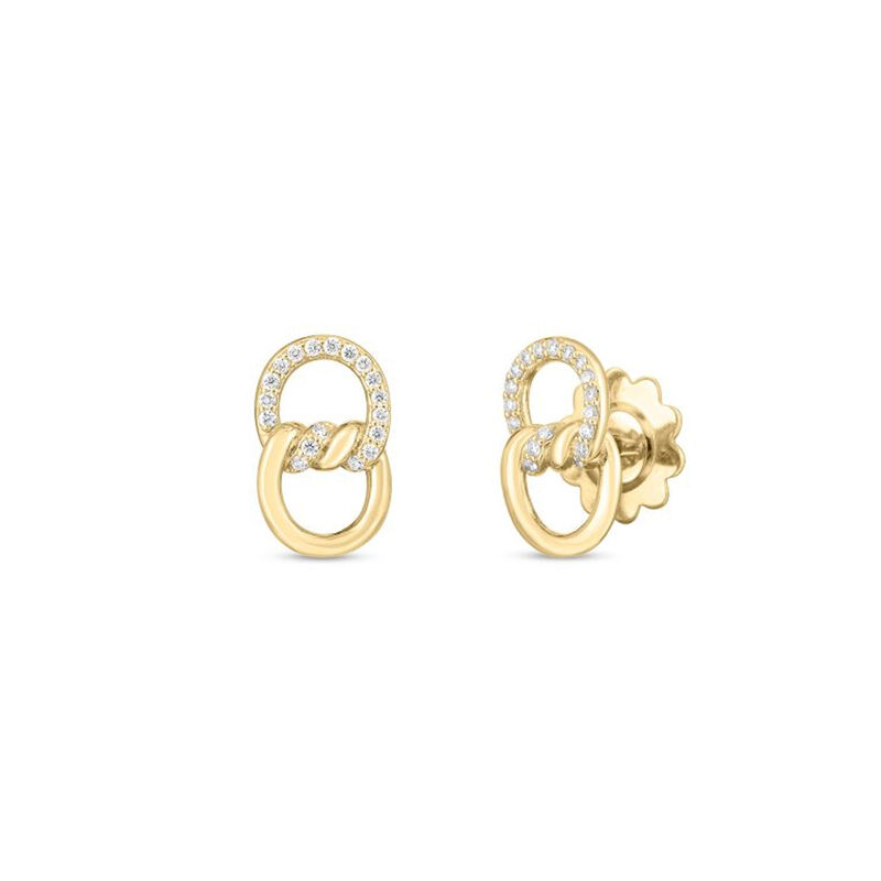 Roberto Coin Cialoma Diamond Knot Earrings in 18K Yellow Gold image number 0