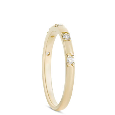 Stackable Round Diamond Band, 14K Yellow Gold