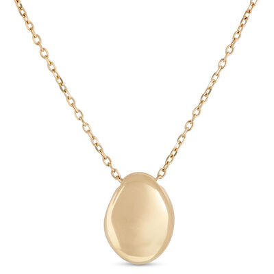 Toscano Large Pebble Pendant Necklace, 14K Yellow Gold