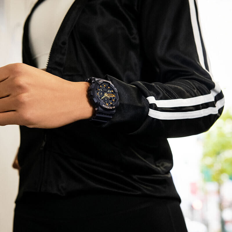 G-Shock Black Resin Golden Detailed Watch, 49mm