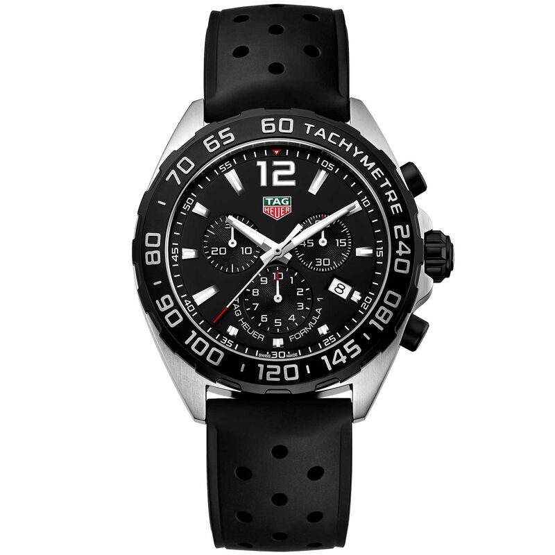 TAG Heuer Formula 1 Quartz Men's Black Rubber Chronograph 43mm Watch