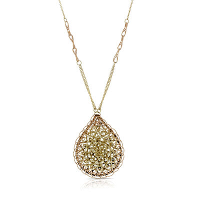 Toscano Two-Tone Woven Pear Necklace 14K