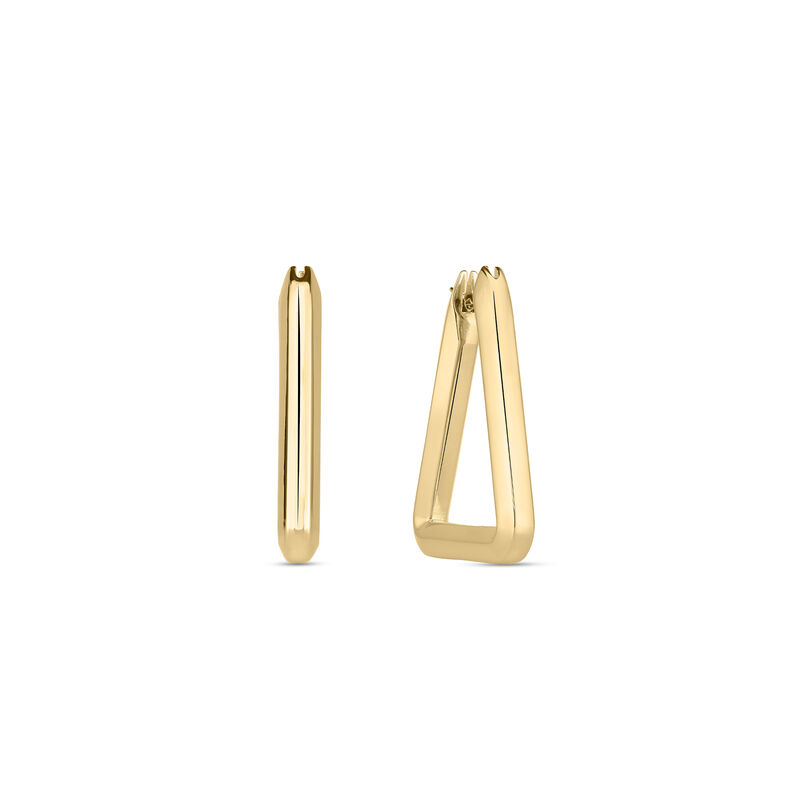 Roberto Coin 18k Yellow Designer Gold Triangle Hoop Earrings image number 0