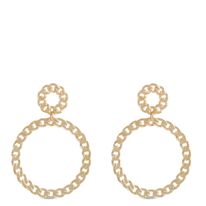 Toscano Chain Link Circle Drop Earrings, 14K Yellow Gold image number 0