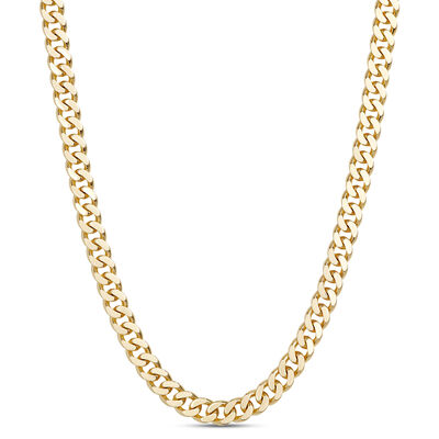 Toscano 24-Inch Mirror Curb Necklace, 14K Yellow Gold