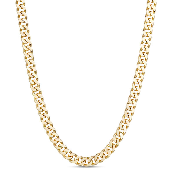 Toscano 24-Inch Mirror Curb Necklace, 14K Yellow Gold