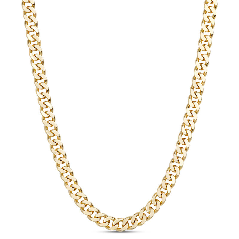 Toscano 24-Inch Mirror Curb Necklace, 14K Yellow Gold image number 0