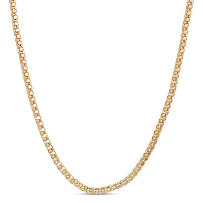 Toscano 18-Inch Popcorn Link Necklace, 14K Yellow Gold