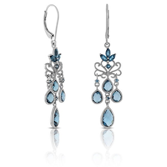 Mixed Cut Blue Topaz Chandelier Earrings 14K | Ben Bridge Jeweler