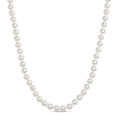 18-Inch Akoya Pearl Necklace, 18K White Gold