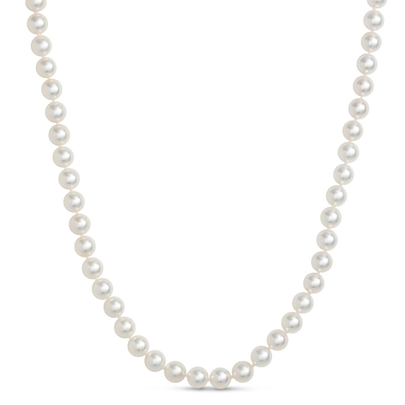 18-Inch Akoya Pearl Necklace, 18K White Gold image number 0