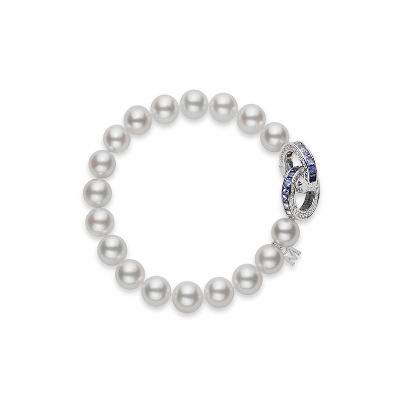 Mikimoto Akoya Cultured Pearl Bracelet in 18K White Gold with Diamond image number 0