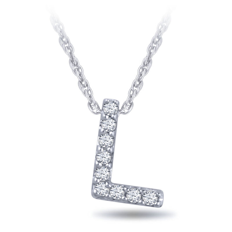 Diamond Initial Pendant 14K Letter 'L' image number 0