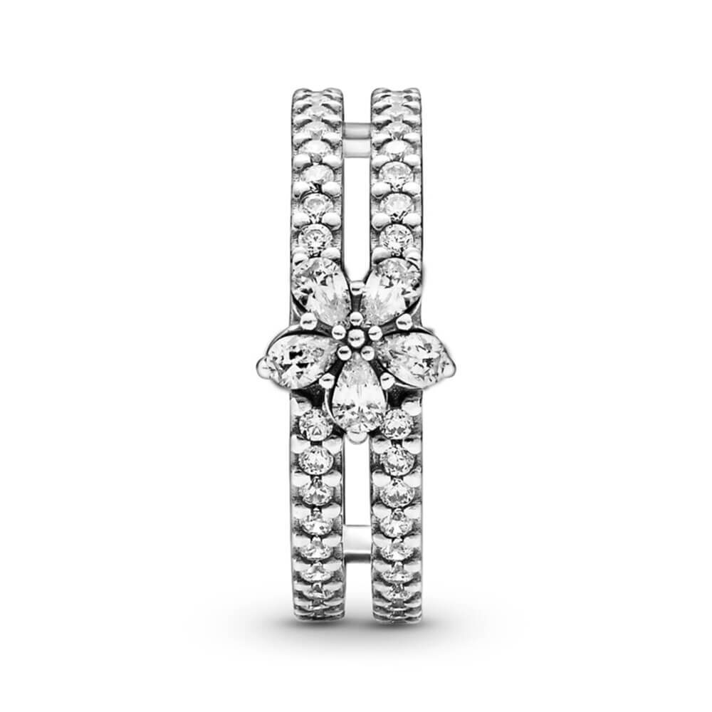 Pandora Sparkling Snowflake CZ Double Ring