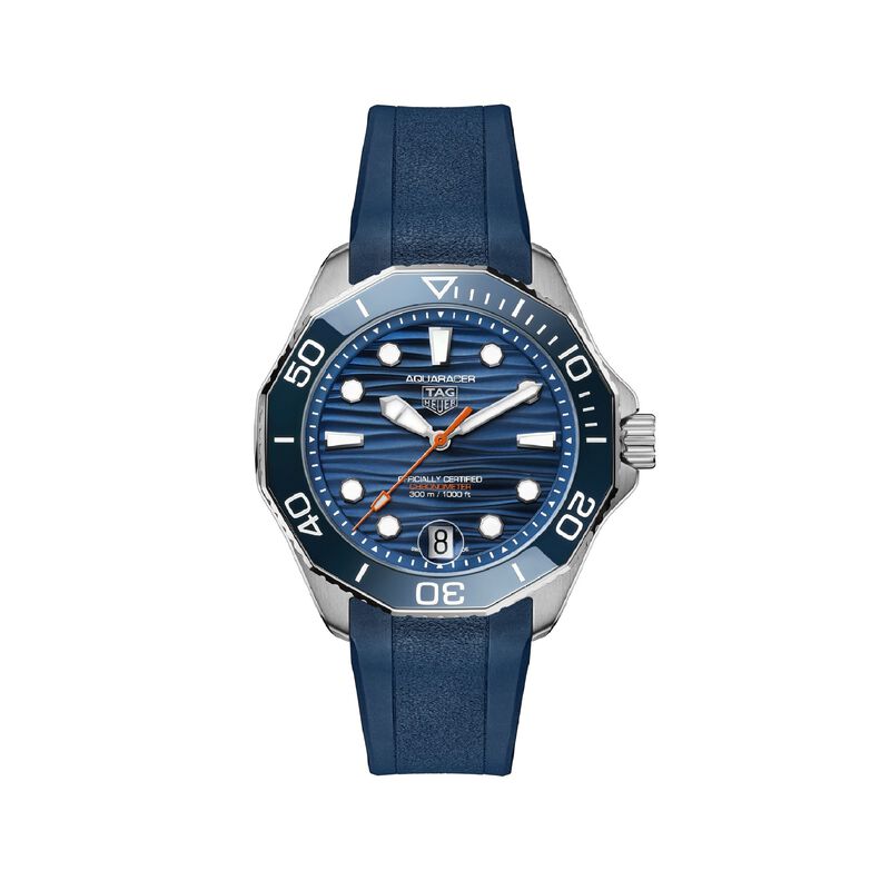 TAG Heuer Aquaracer Professional 300 Blue Dial Blue Rubber Strap Watch, 42mm image number 0