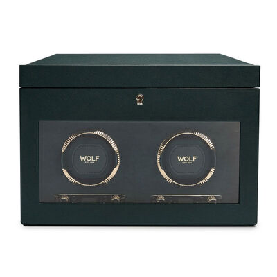 WOLF British Racing Double Watch Winder With Storage