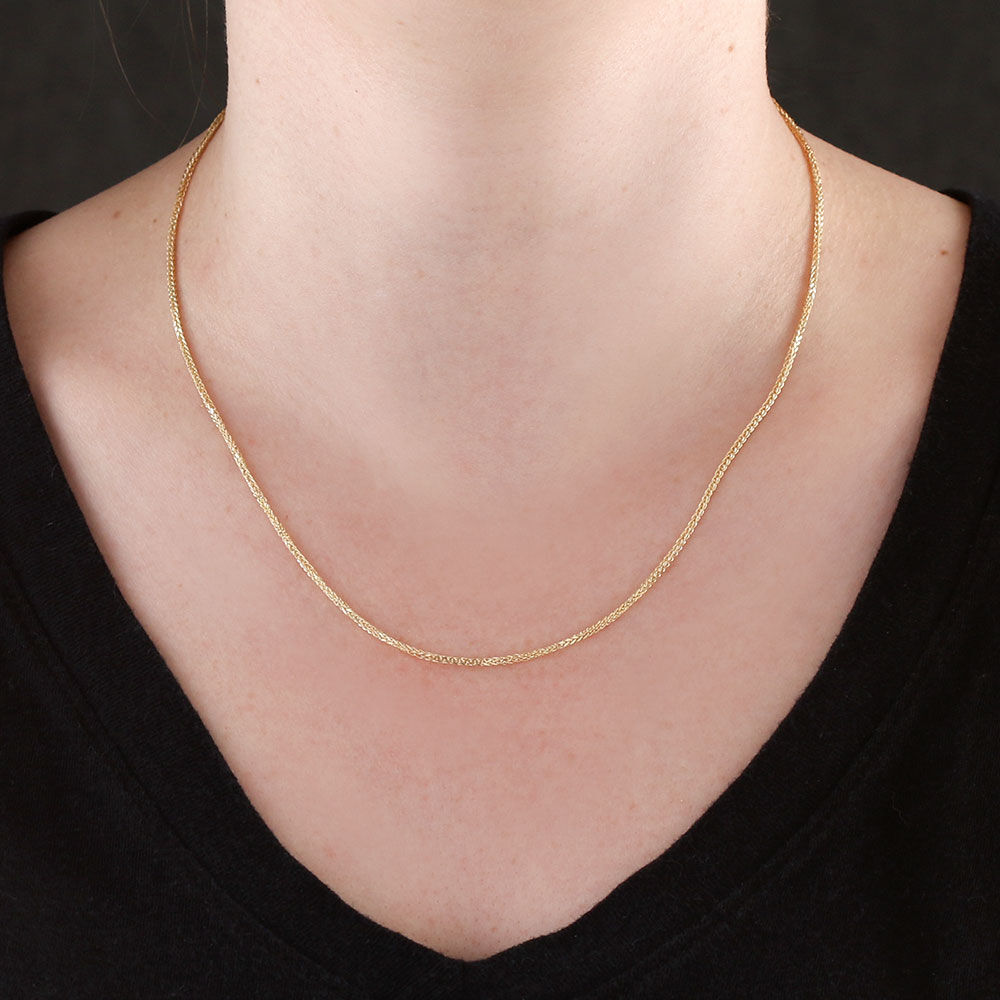 Square wheat sale gold chain