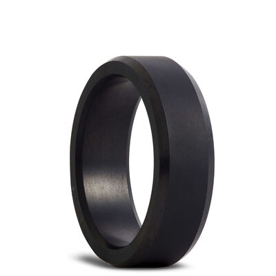 Matte Bevel Black Diamond Polycrystalline Band, 7mm