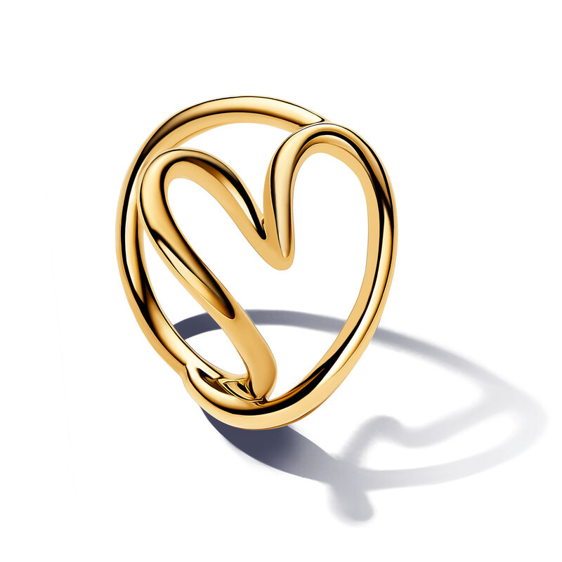 Pandora Essence Heart Organically Shaped 14k gold-plated ring image number 0