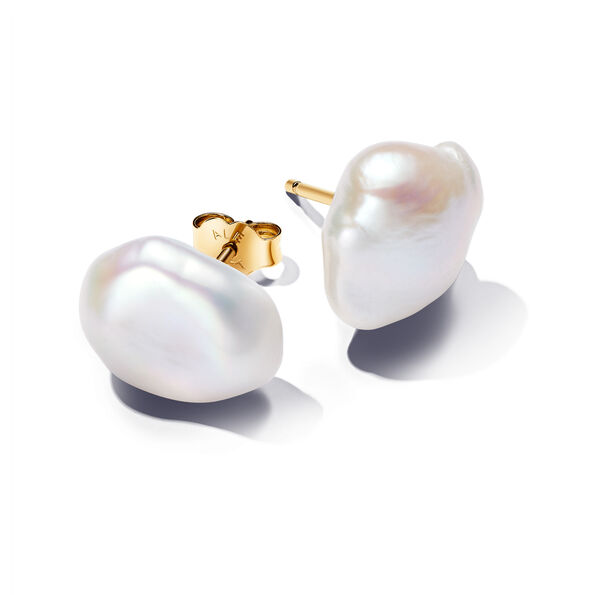 Pandora Essence Baroque Treated Freshwater Cultured Pearl Stud Earrings