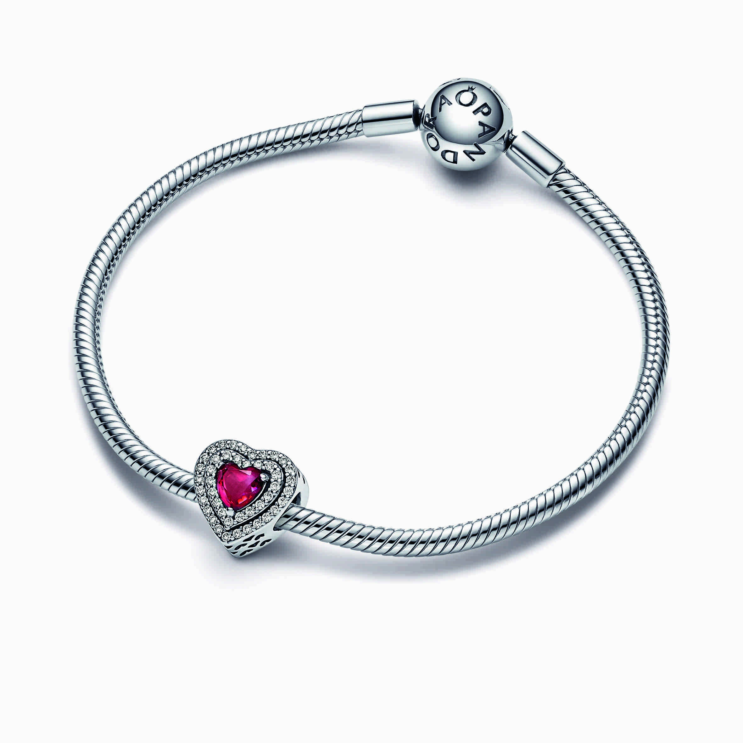 Pandora Sparkling Red Levelled Heart Charm