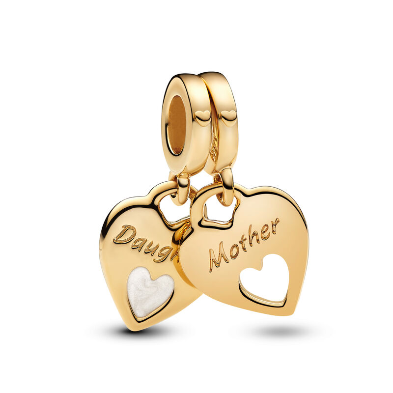 Pandora Double Heart Split Dangle Charm image number 0