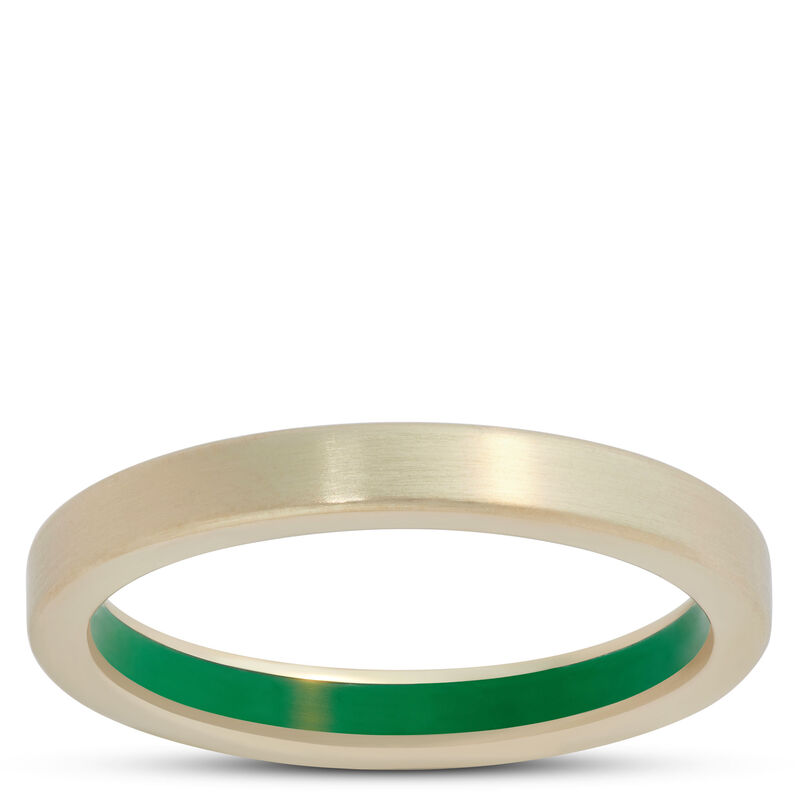 Men's Band with Green Ceramic Inlay in 14K Yellow Gold, 3MM Green Ceramic image number 0