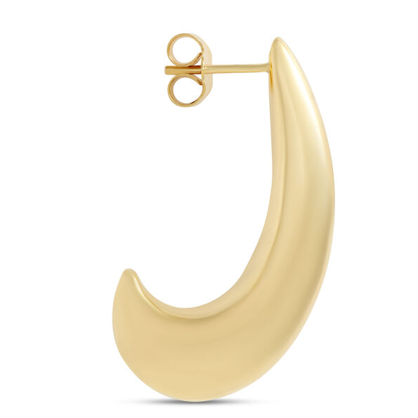 Toscano Sculpted Half Hoop Earrings, 14K Yellow Gold