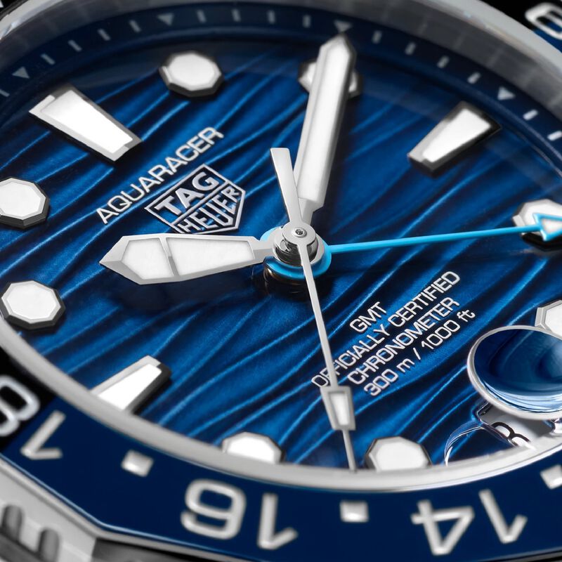 TAG Heuer Aquaracer Professional 300 GMT Blue Dial Stainless Steel Watch, 42mm image number 5