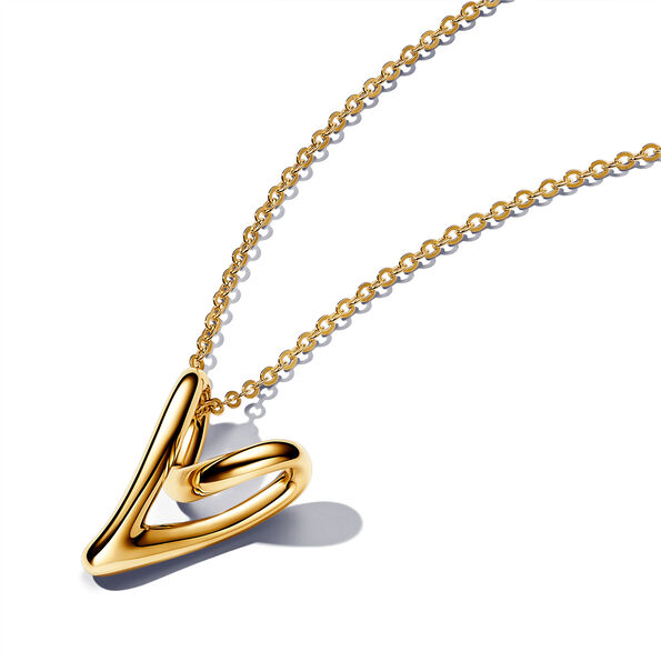 Pandora Essence Organically Shaped Heart Pendant Necklace