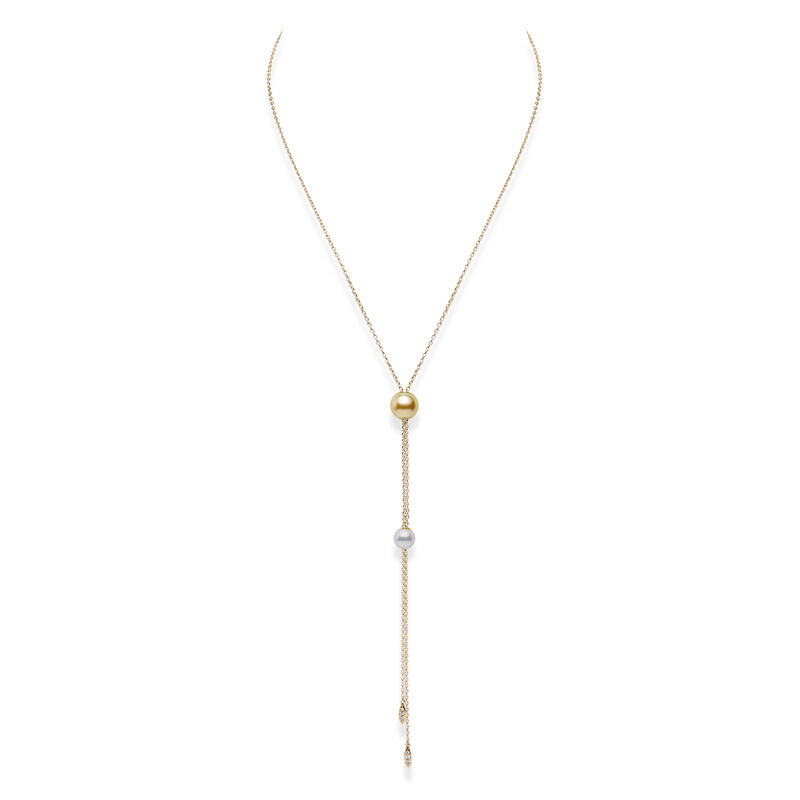 Mikimoto 28 Inch Akoya Cultured Pearl Pendant in 18K White Gold with Diamond image number 0