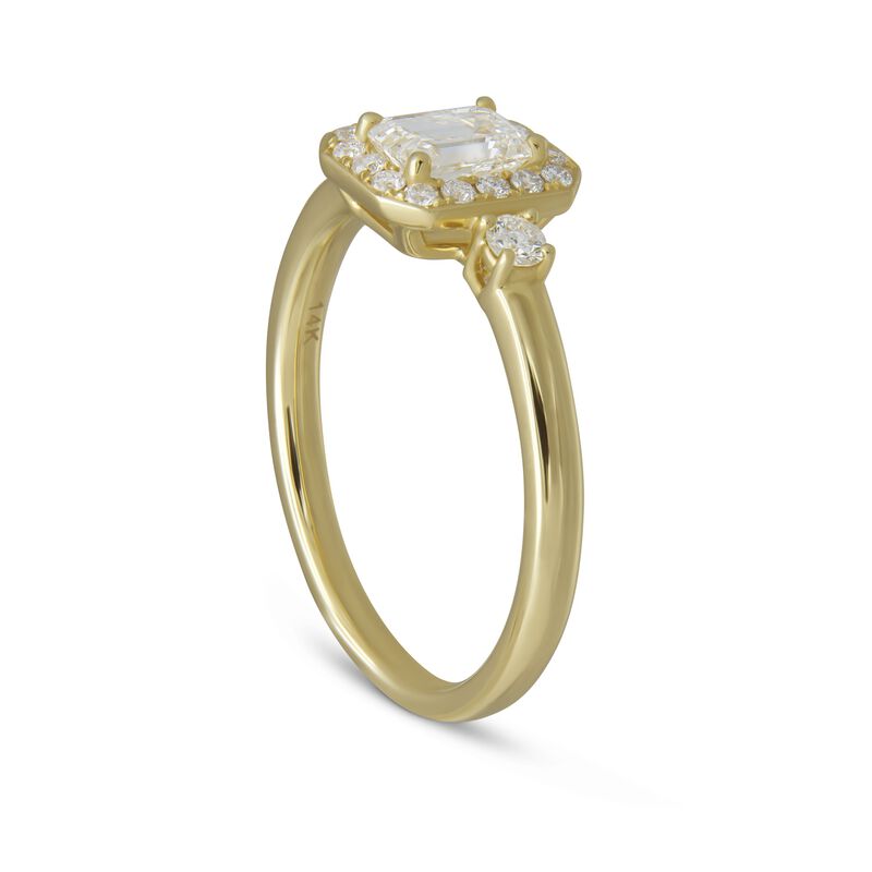 Emerald Cut Diamond Bridal Ring, 14K Yellow Gold image number 1