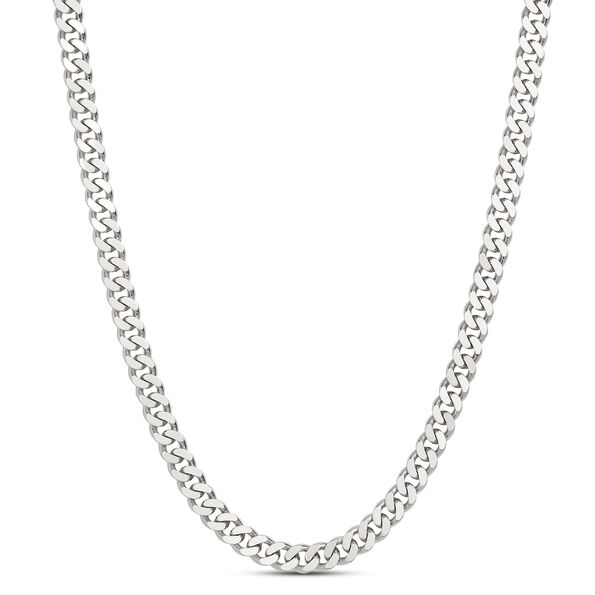 Toscano 24-Inch Mirror Curb Necklace, 14K White Gold