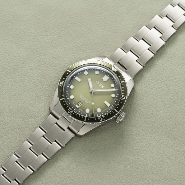 Oris Divers Sixty-Five Date Green Dial Watch, 40 mm