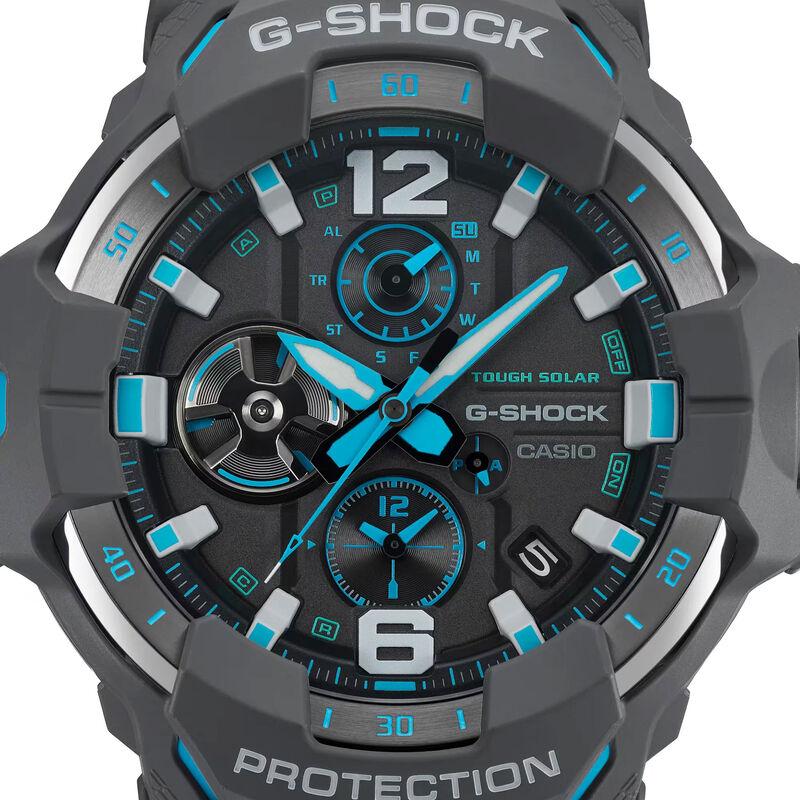 G-Shock GRB300-8A2Gravity Master Grey Blue Bluetooth Pilot Watch, 54.7mm image number 2