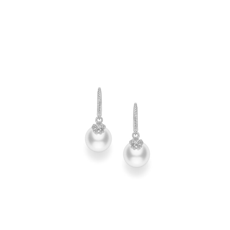 Mikimoto Cherry Blossom Collection South Sea Cultured Pearl Earrings in 18K White Gold with Diamond image number 0