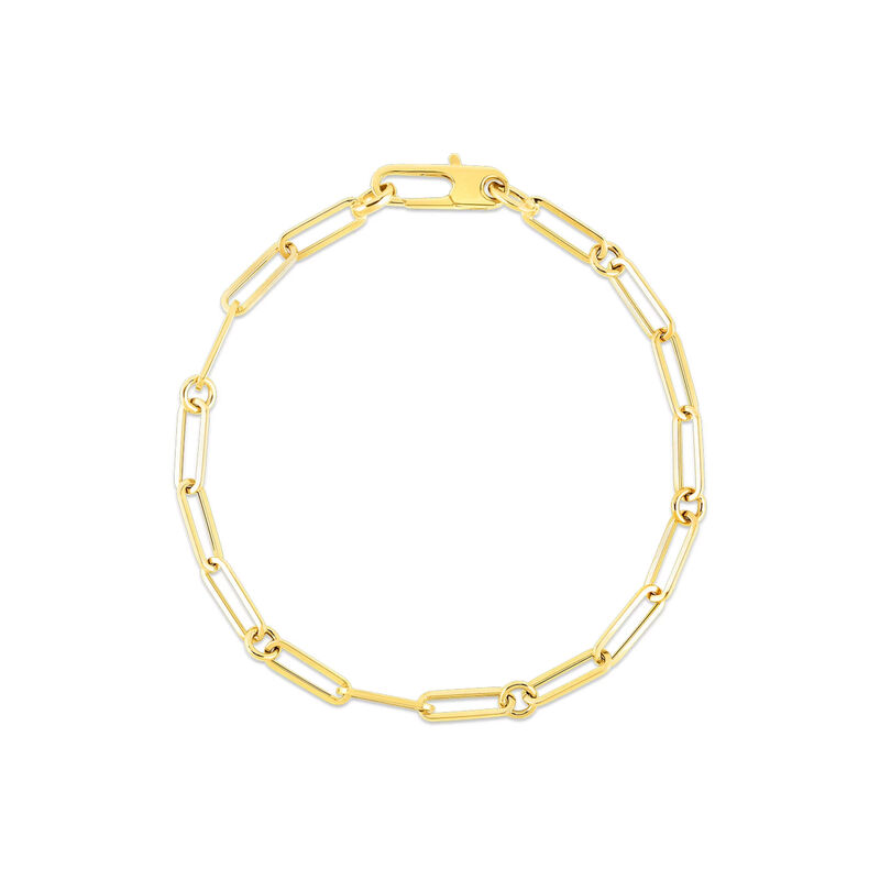 Roberto Coin Paperclip Gents 18k Yellow Gold Bracelet,  8" image number 0