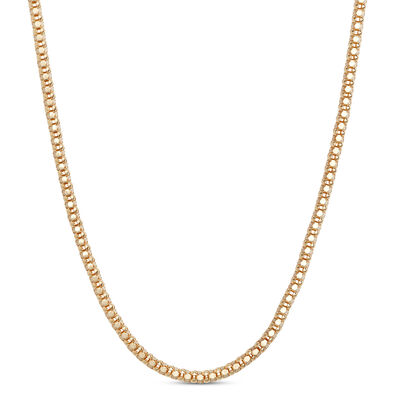 Toscano 24-Inch Popcorn Link Necklace, 14K Yellow Gold