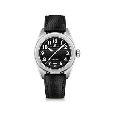 Zenith Pilot Automatic Black Dial Watch, 40mm, Stainless Steel