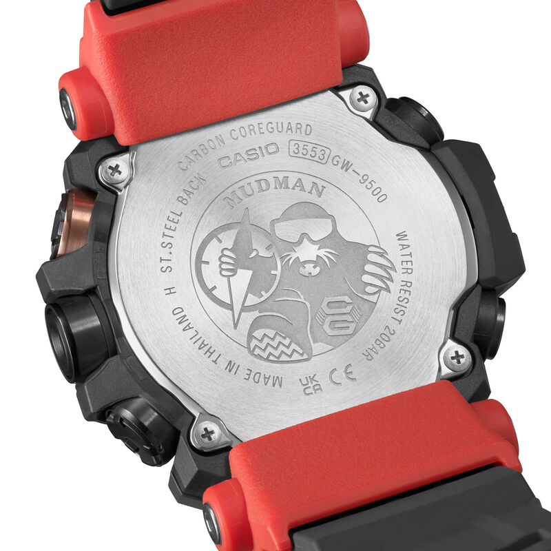 G-Shock Master of G - Land Mudman Watch Red and Black Resin Case and Strap, 56.7mm image number 3